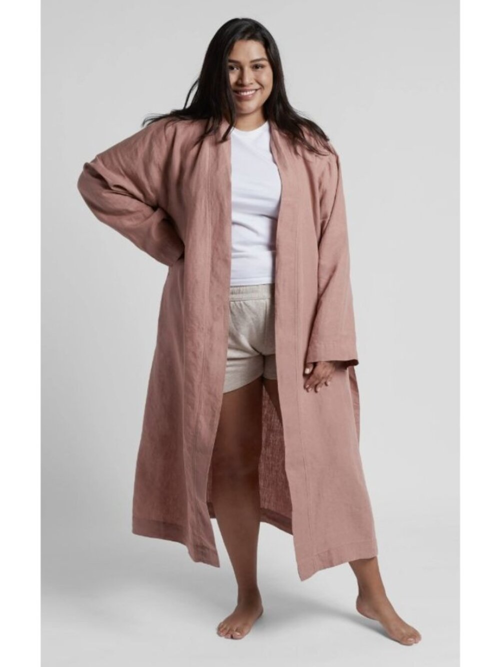 Comfy Loungewear Unisex Linen Robe Clay Red Brown by Parachute Size M NWOT